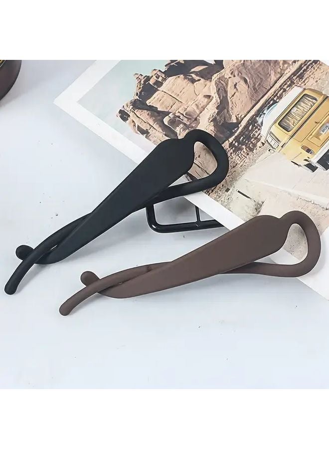 Black French Hair Clips 2pcs Minimalist Barrettes For Women Updos Ponytails - Image 3
